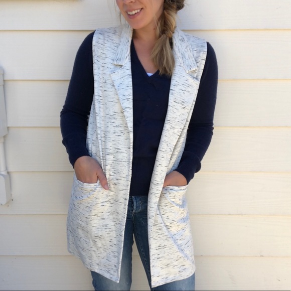 bobeau Sweaters - Marled Open Front Topper Style Cardigan